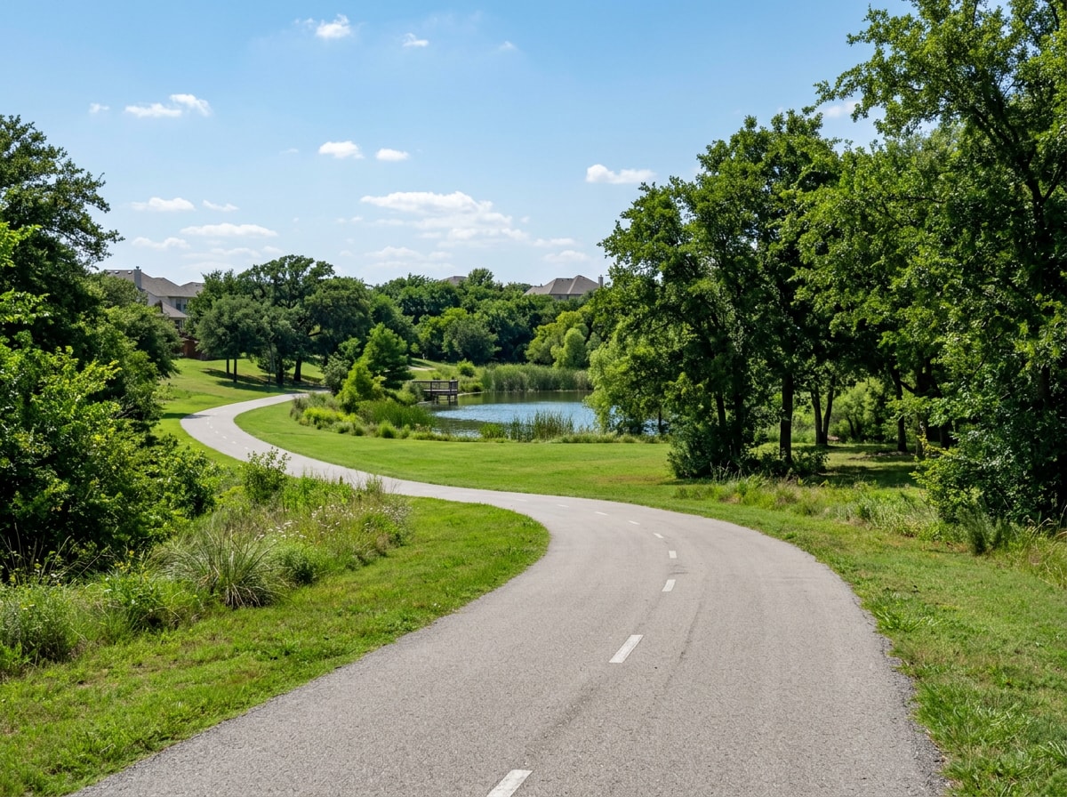 Trail and green space at an NRH park popular with apartment renters